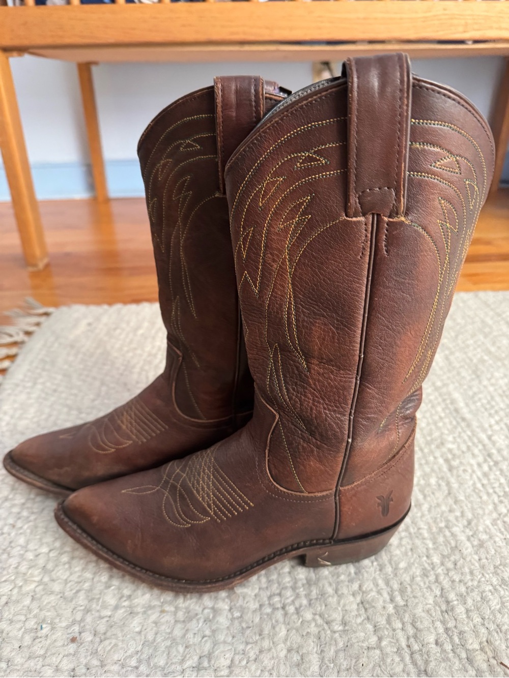 Frye Brown Leather Western Cowboy Boots